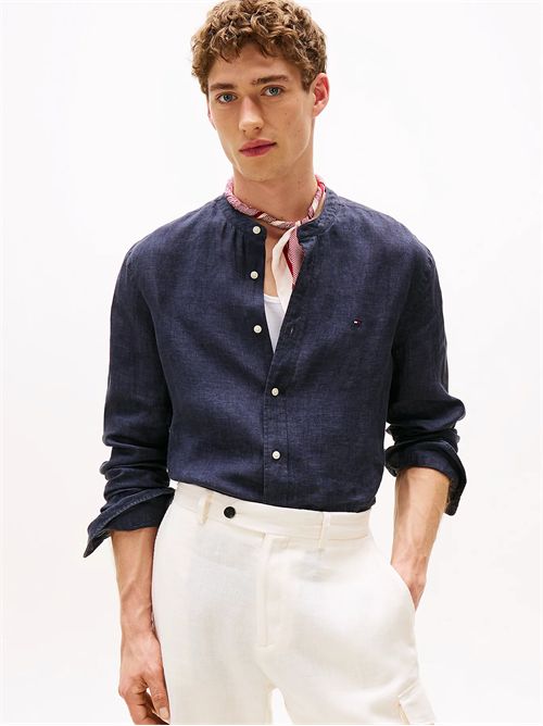Camicia in puro lino con effetto sbiadito TOMMY HILFIGER | MW0MW39271DW5